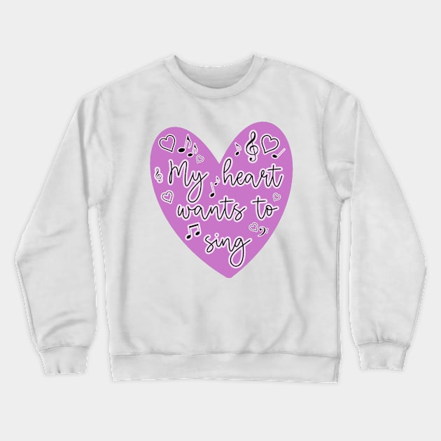 Sound of Music - My Heart Wants to Sing Purple Crewneck Sweatshirt by baranskini